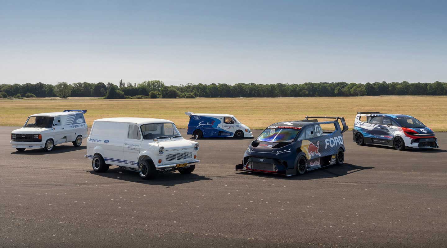 Ford exhibe las cinco generaciones de la SuperVan en el Festival de Goodwood 2025