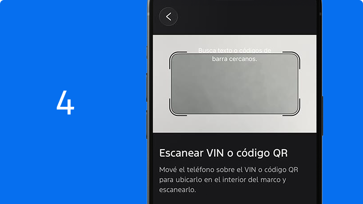 Vincula tu vehículo a Ford App escaneando o ingresando tu VIN (chasis).